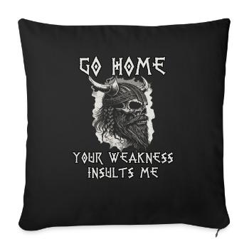 Motif viking provocateur Mythologie nordique - Housse de coussin décorative 45 x 45 cm - noir - Devant