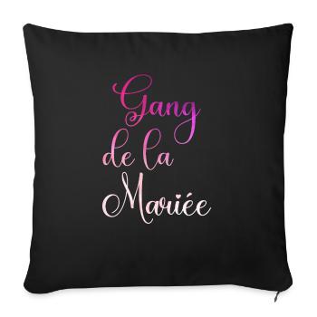 gang de la mariée evjf enterrement vie jeune fille - Housse de coussin décorative 45 x 45 cm - noir - Devant
