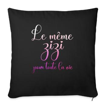 Humour EVJF Zizi Team Future Mariée Jeune Fille - Housse de coussin décorative 45 x 45 cm - noir - Devant