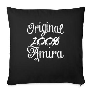 Original 100% Amira - Sofa pillowcase 17,3'' x 17,3'' (45 x 45 cm) - black - Front