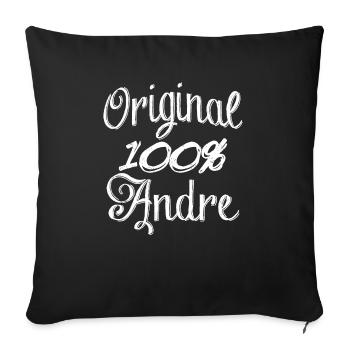 Original 100% Andre - Sofakissenbezug 45 x 45 cm - Schwarz - Vorne