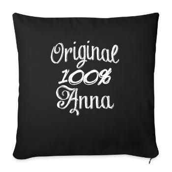 Original 100% Anna - Sofa pillowcase 17,3'' x 17,3'' (45 x 45 cm) - black - Front