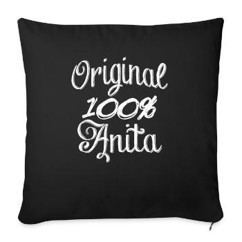 Original 100% Anita - Housse de coussin décorative 45 x 45 cm - noir - Devant