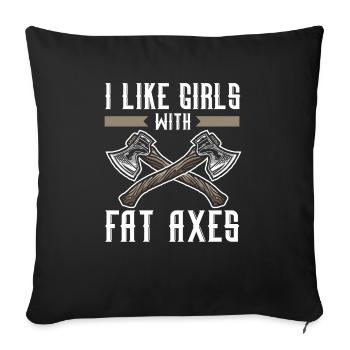 Axt werfen Beil Werfer Axt Wurf Holzfäller - Sofakissenbezug 45 x 45 cm - Schwarz - Vorne
