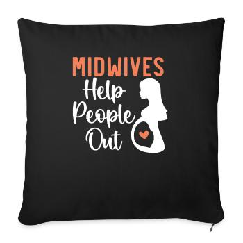 Midwifery Profession Newborn Childbirth Midwife - Sofa pillowcase 17,3'' x 17,3'' (45 x 45 cm) - black - Front
