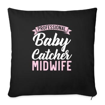 Midwifery Profession Newborn Childbirth Midwife - Sofa pillowcase 17,3'' x 17,3'' (45 x 45 cm) - black - Front