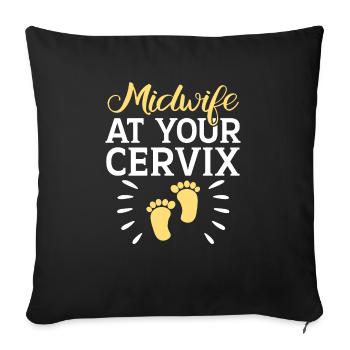 Midwifery Profession Newborn Childbirth Midwife - Sofa pillowcase 17,3'' x 17,3'' (45 x 45 cm) - black - Front