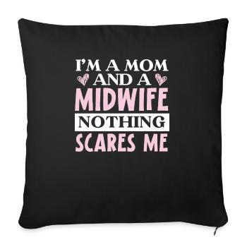 Midwifery Profession Newborn Childbirth Midwife - Sofa pillowcase 17,3'' x 17,3'' (45 x 45 cm) - black - Front