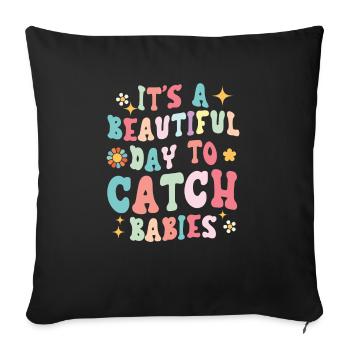 Midwifery Profession Newborn Childbirth Midwife - Sofa pillowcase 17,3'' x 17,3'' (45 x 45 cm) - black - Front