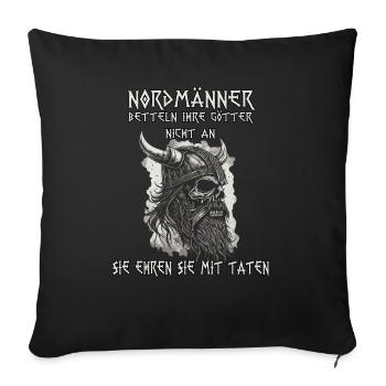 Heidnischer Wikinger Nordischer Krieger Wikinger - Sofakissenbezug 45 x 45 cm - Schwarz - Vorne
