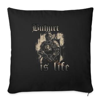 Buhurt Is Life Knight Tournoi Tjost HEMA Warrior - Housse de coussin décorative 45 x 45 cm - noir - Devant