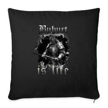Buhurt Medieval Full Contact Chevalier Guerrier - Housse de coussin décorative 45 x 45 cm - noir - Devant
