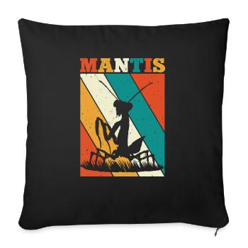Mante religieuse, collectionneur d’insectes, entomologiste - Housse de coussin décorative 45 x 45 cm - noir - Devant