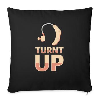 Hearing aid raises awareness for the deaf - Sofa pillowcase 17,3'' x 17,3'' (45 x 45 cm) - black - Front