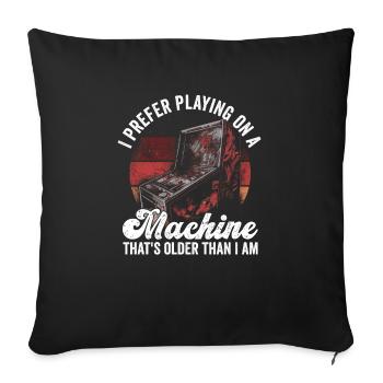 Retro-flipper-spieldesign Für Flipperspieler - Sofa pillowcase 17,3'' x 17,3'' (45 x 45 cm) - black - Front