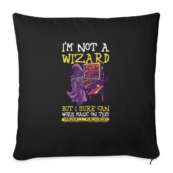Retro-flipper-spiel-design Für Flipperspieler Und - Housse de coussin décorative 45 x 45 cm - noir - Devant