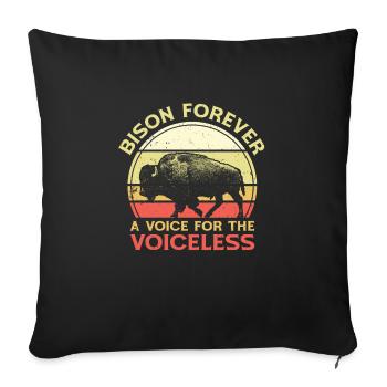 Weltnaturschutztag Retro-Bison Wildlife Tierschutz - Sofakissenbezug 45 x 45 cm - Schwarz - Vorne