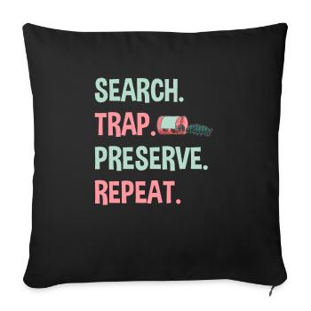 Insect collectors, insects, beetle lovers, entomologists - Sofa pillowcase 17,3'' x 17,3'' (45 x 45 cm) - black - Front