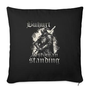 Buhurt Tjost Motif Médiéval Hobby Warrior - Housse de coussin décorative 45 x 45 cm - noir - Devant