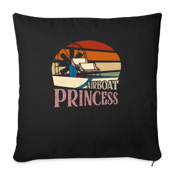Airboat Princess Hydroplane Air Boat Propeller Swa - Sofakissenbezug 45 x 45 cm - Schwarz - Vorne