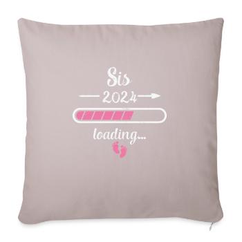 Sis 2024 Chargement Grossesse Naissance Soeur - Housse de coussin décorative 45 x 45 cm - taupe clair - Devant