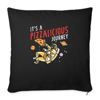 Space Pizza Lover Astronaut Fast Food - Housse de coussin décorative 45 x 45 cm - noir - Devant