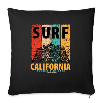 surf california summer time 2023 vintage - Sofa pillowcase 17,3'' x 17,3'' (45 x 45 cm) - black - Front