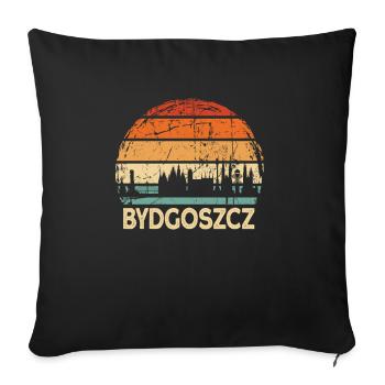Pologne Bydgoszcz Skyline - Housse de coussin décorative 45 x 45 cm - noir - Devant