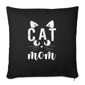 Cat Mom - Design - Sofakissenbezug 45 x 45 cm - Schwarz - Vorne