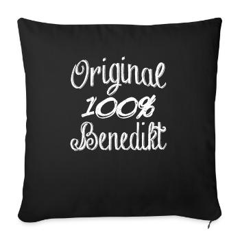Original 100% Benedikt - Sofakissenbezug 45 x 45 cm - Schwarz - Vorne