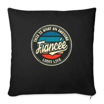 Fiancée Best Wedding Proposal Retro Gift - Sofa pillowcase 17,3'' x 17,3'' (45 x 45 cm) - black - Front