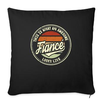 Fiancé Meilleure proposition de mariage Cadeau rétro - Housse de coussin décorative 45 x 45 cm - noir - Devant
