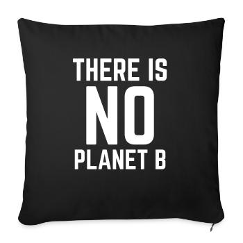 There is NO Planet B - Sofa pillowcase 17,3'' x 17,3'' (45 x 45 cm) - black - Front