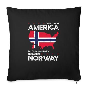 Geboren Norwegisch Norwegen Amerikanisch USA - Sofakissenbezug 45 x 45 cm - Schwarz - Vorne