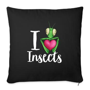 Insect collectors, insects, beetle lovers, entomologists - Sofa pillowcase 17,3'' x 17,3'' (45 x 45 cm) - black - Front