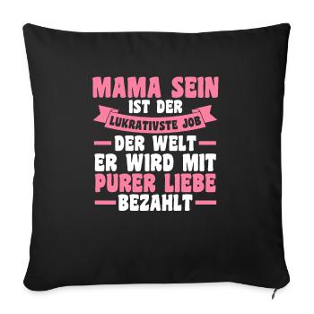Mutter Muttertag Mama - Sofakissenbezug 45 x 45 cm - Schwarz - Vorne