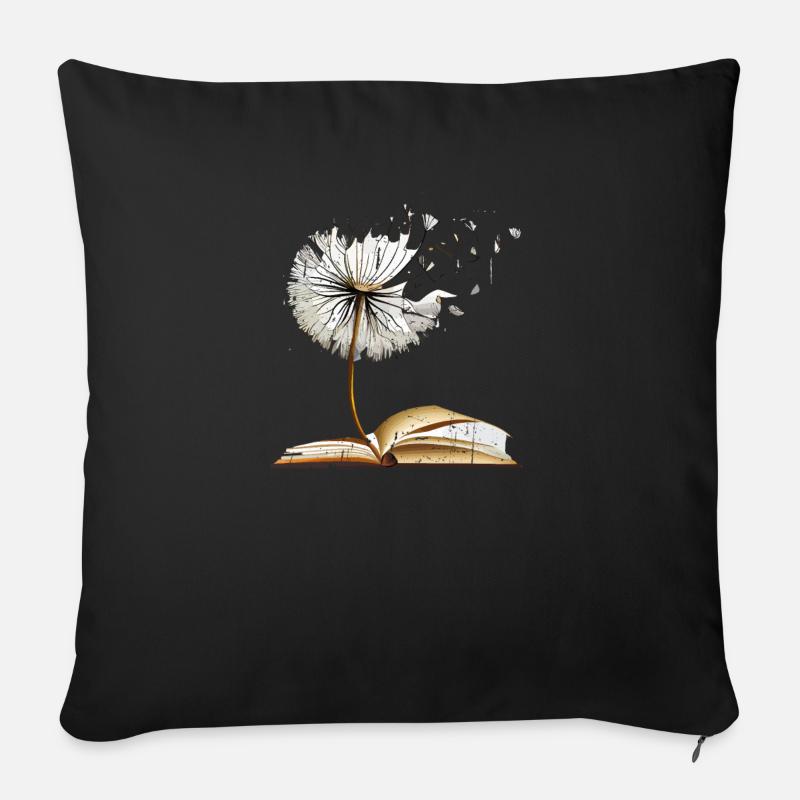 Löwenzahn-Bücher für Bibliothekar-Bibliophile lesen - Sofakissenbezug 45 x 45 cm - Schwarz