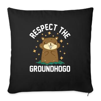 Retro Groundhog Respect the Groundhog - Sofa pillowcase 17,3'' x 17,3'' (45 x 45 cm) - black - Front