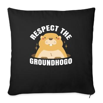Retro Groundhog Respect the Groundhog - Sofa pillowcase 17,3'' x 17,3'' (45 x 45 cm) - black - Front