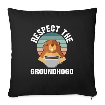 Retro Groundhog Respect the Groundhog - Sofa pillowcase 17,3'' x 17,3'' (45 x 45 cm) - black - Front