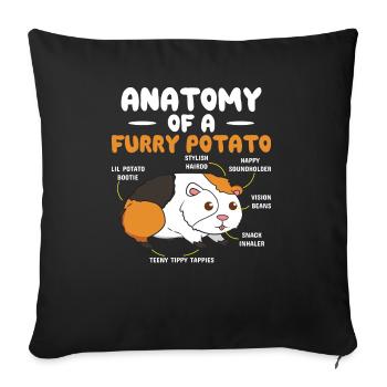 Anatomy of a guinea pig lover clothing - Sofa pillowcase 17,3'' x 17,3'' (45 x 45 cm) - black - Front