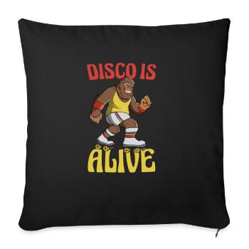 Roller skating Bigfoot Disco is alive - Sofa pillowcase 17,3'' x 17,3'' (45 x 45 cm) - black - Front