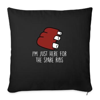 Spare Ribs Food Lover Grilling BBQ Ribs Barbecue - Sofa pillowcase 17,3'' x 17,3'' (45 x 45 cm) - black - Front
