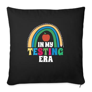 Testing Day Shool Teacher Student Rainbow - Sofakissenbezug 45 x 45 cm - Schwarz - Vorne