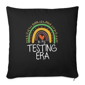 Testing Day Funny Student Teacher Teaching - Sofakissenbezug 45 x 45 cm - Schwarz - Vorne