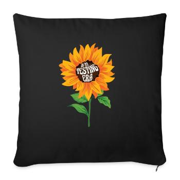 À l’époque de mes tests Professeur de jour de test de tournesol - Housse de coussin décorative 45 x 45 cm - noir - Devant