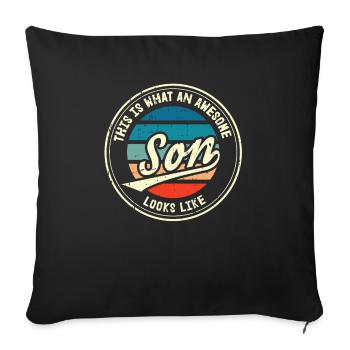 Fils Ressemble Tellement Un Dicton Drôle Idée Cadeau - Housse de coussin décorative 45 x 45 cm - noir - Devant