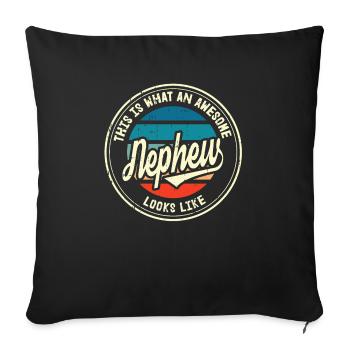 Best Nephew in the World Retro Gift - Sofa pillowcase 17,3'' x 17,3'' (45 x 45 cm) - black - Front