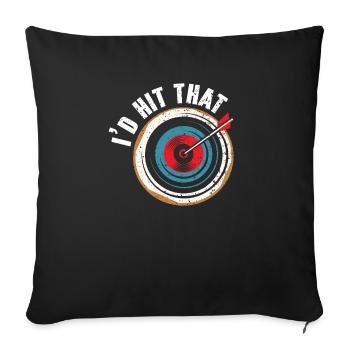 J’avais frappé cet arc archer tirer flèche archer tir à l’arc tir à l’arc - Housse de coussin décorative 45 x 45 cm - noir - Devant