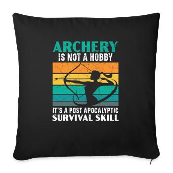 Archery Bow Hunter Archer Shoot Arrow Bowman - Sofa pillowcase 17,3'' x 17,3'' (45 x 45 cm) - black - Front